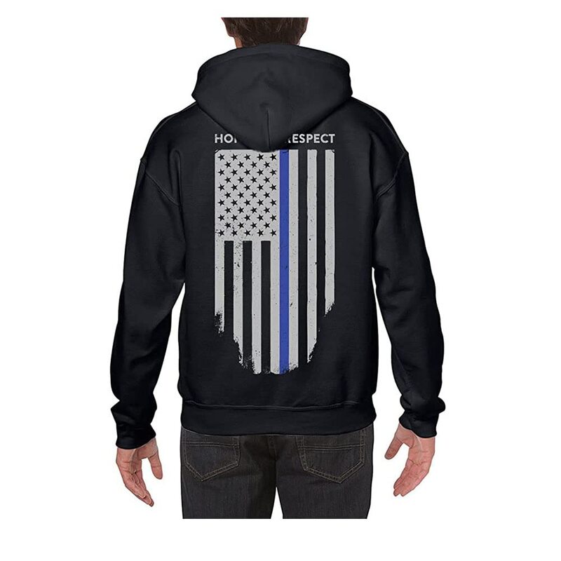 THIN LINE TACTICAL Thin Blue Line Flag Hoodie Sweatshirt