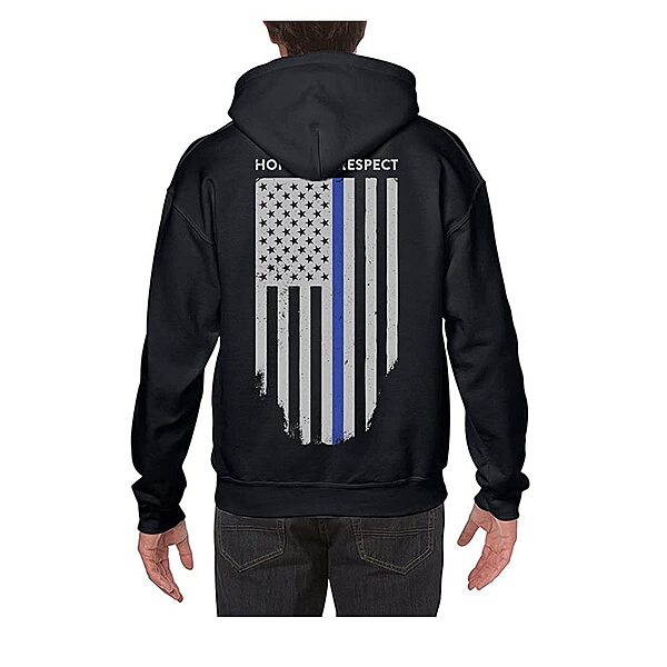 THIN LINE TACTICAL Thin Blue Line Flag Hoodie Sweatshirt