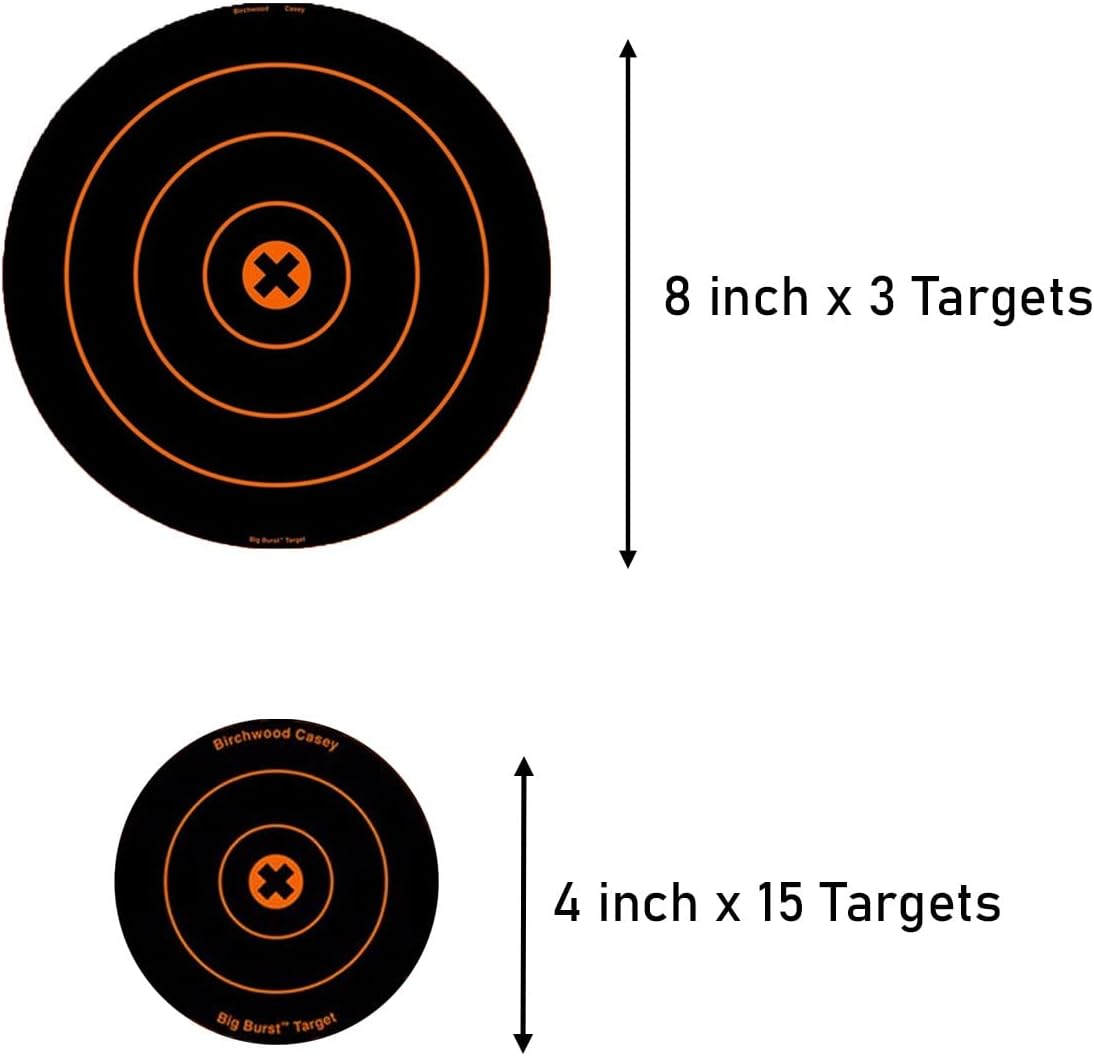 BIRCHWOOD CASEY Big Burst Bull's Eye Always Flat Adhesive Back Shooting Training Reactive Targets
