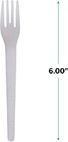 Eco-Products Compostable CPLA 6" Plastic Forks, Case of 1000, Disposable White Fork, Plantware Cutlery, Renewable Material Made from Plants, Sturdy and Strong, BPI-Certified