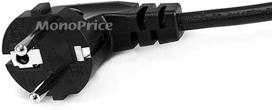 Monoprice Power Cord - CEE 7/7 SCHUKO to IEC 60320 C13, 18AWG, 5 Amp, H05VV-F, Black