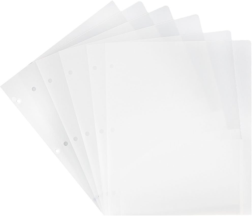 JAM PAPER Heavy Duty Plastic 3-Hole Punched 2-Pocket Presentation Folders