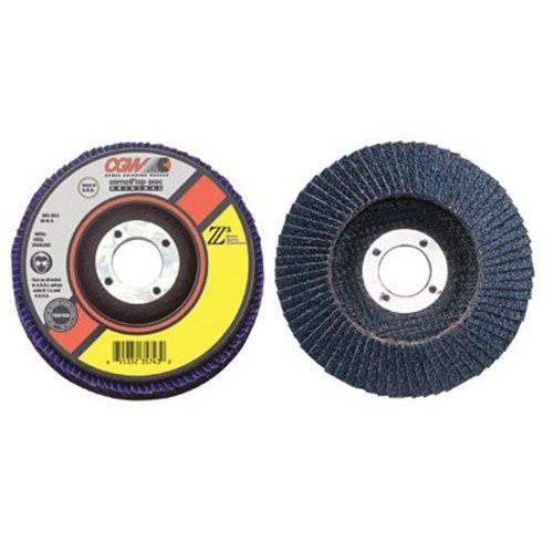 CGW 4-1/2" Flap Disc, 7/8" Hole, 60 Grit Zirconia Alumina, Type 27