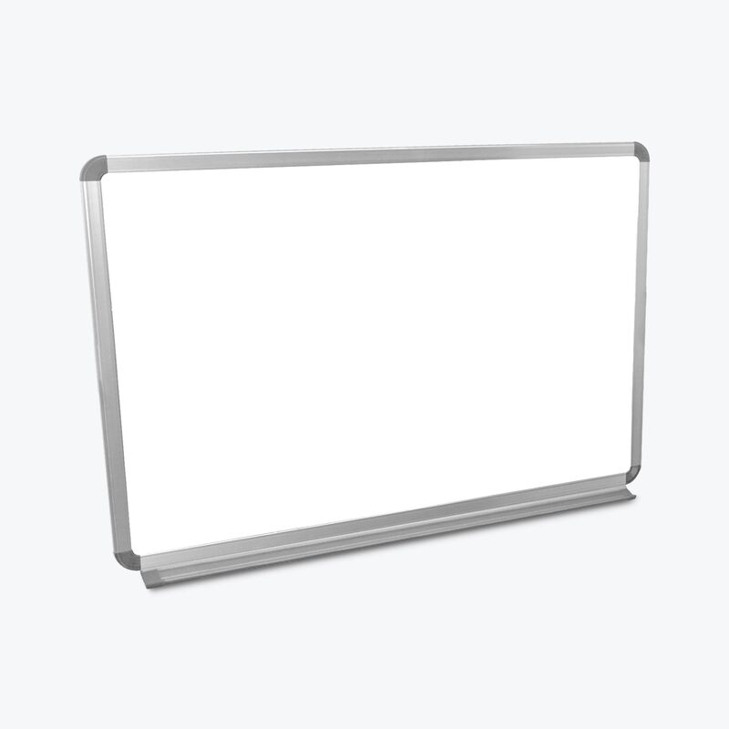 Luxor Home Office School Wall-Mounted Magnetic Dry Erase Whiteboard with Aluminum Frame - 36"W x 24"H