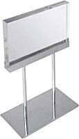 Azar Displays Elite Series Acrylic Block Sign Holder on Chrome Stand