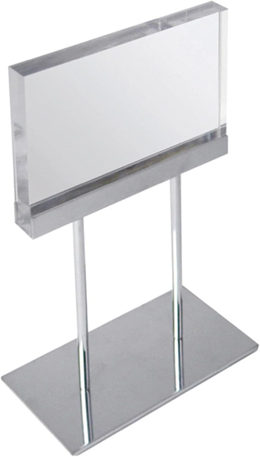 Azar Displays Elite Series Acrylic Block Sign Holder on Chrome Stand