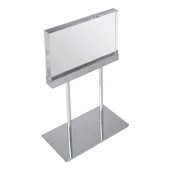 Azar Displays Elite Series Acrylic Block Sign Holder on Chrome Stand
