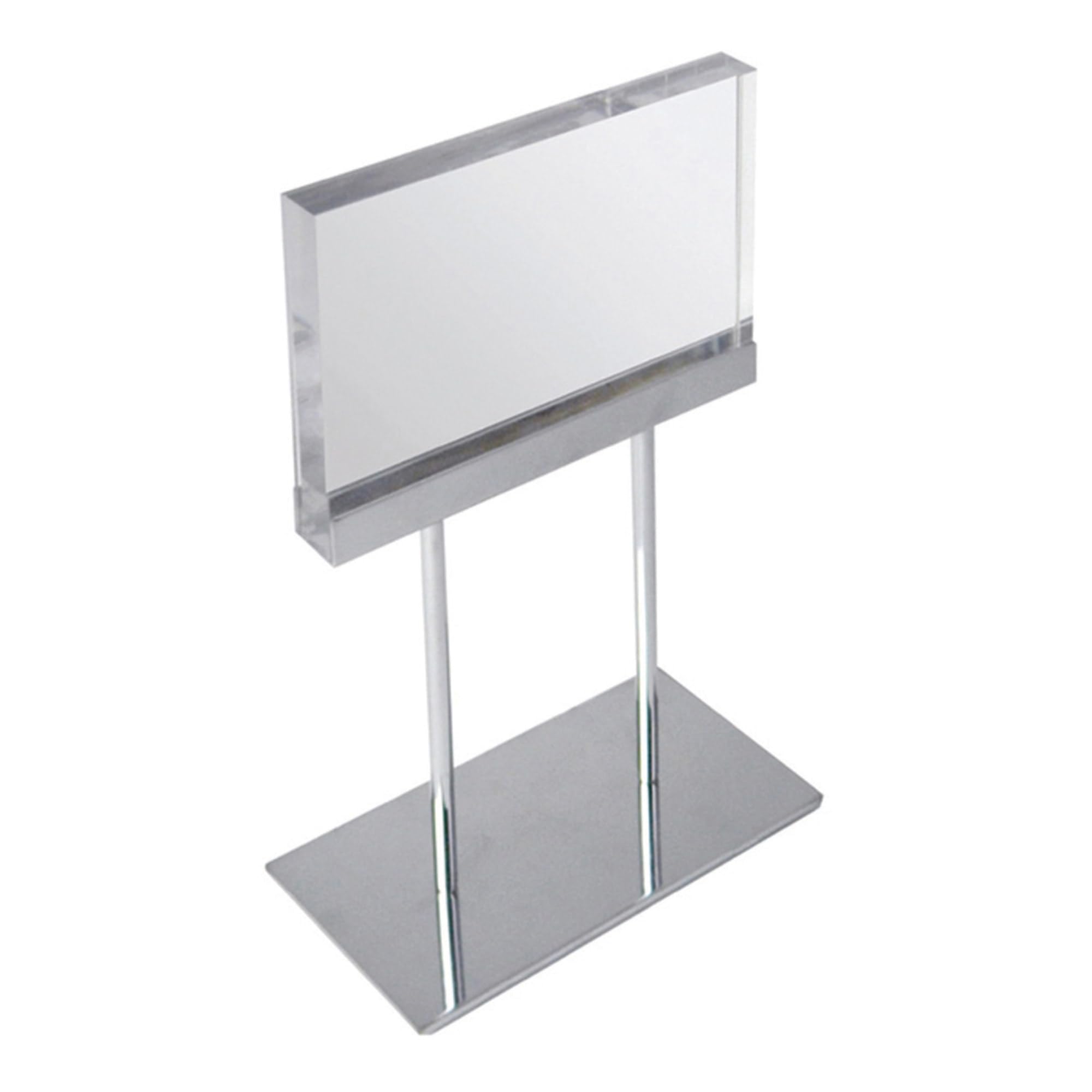 Azar Displays Elite Series Acrylic Block Sign Holder on Chrome Stand