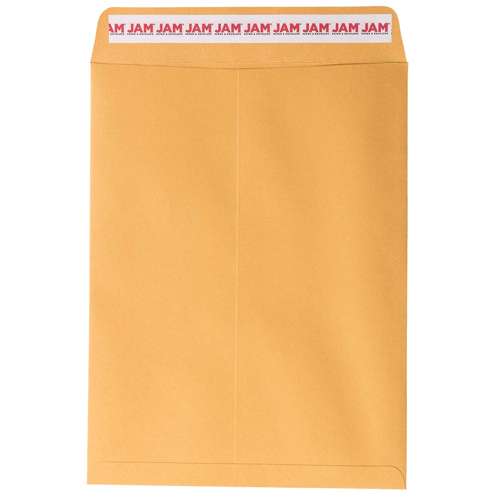 JAM PAPER Open End Catalog Envelopes with Peel & Seal - Brown Kraft Manila
