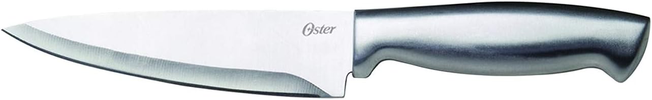 Oster Baldwyn High-Carbon Stainless Steel Kitchen Knife Cutlery Block Set, 22-Piece, Brushed Satin (22-Piece Set)