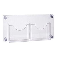 Azar Displays 2-Pocket Acrylic Wall-Mount Brochure Holder, 11inH x 23inW x 1-1/2inD, Clear