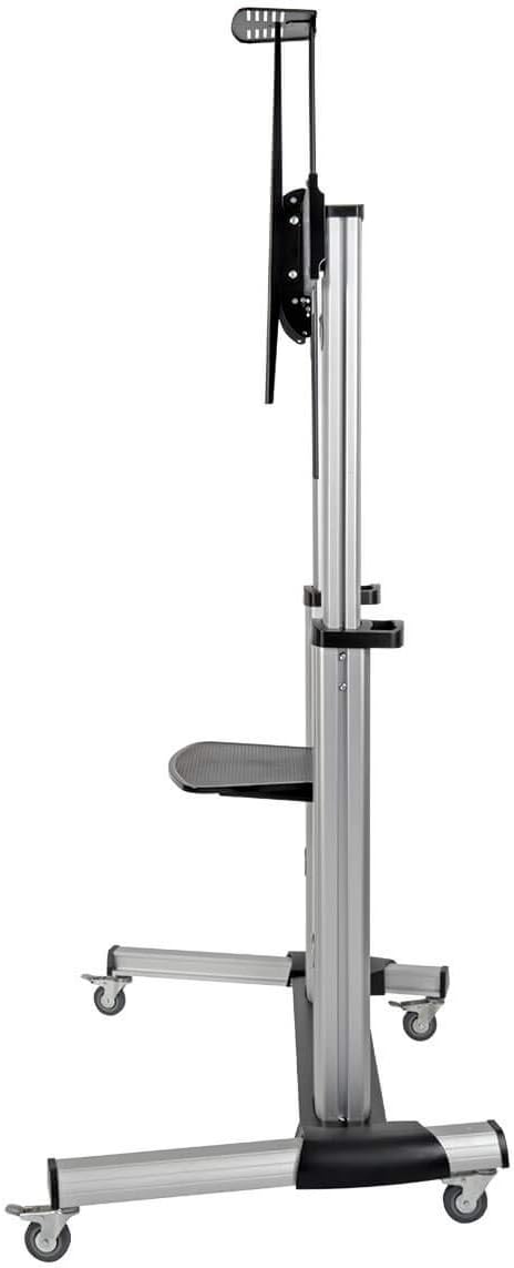 Tripp Lite Mobile TV Stand with Mount, for LED/OLED/LCD Flat Screen Monitors, 60” – 100” Televisions, Shelf & Locking Wheels