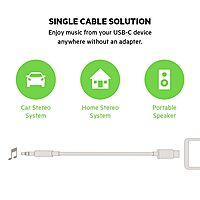 Belkin 3.5mm Audio Cable with USB-C Connector, 3 Ft, Black