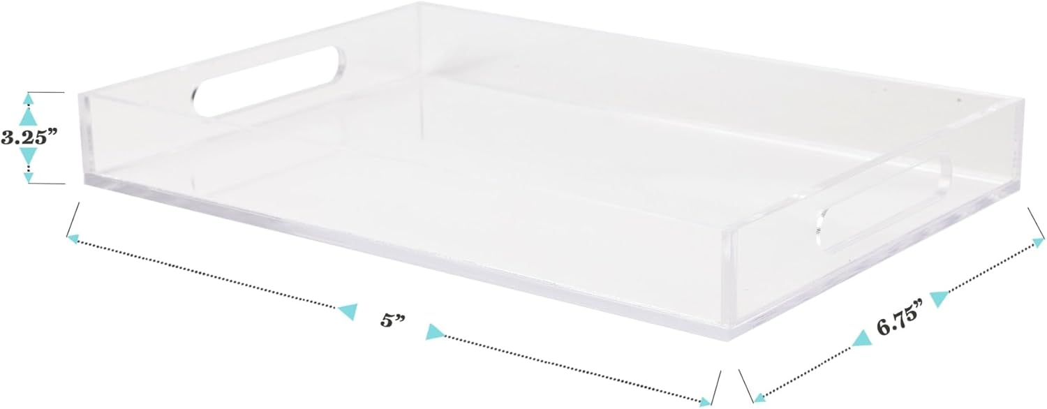 Martha Stewart Brody Acrylic Letter Tray, Letter Organizer Desk Tray, File Organizer Tray for Magazines, Folders, Notebooks