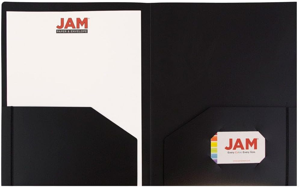JAM Paper Heavy-Duty 2-Pocket Plastic Presentation Folders - Letter Size