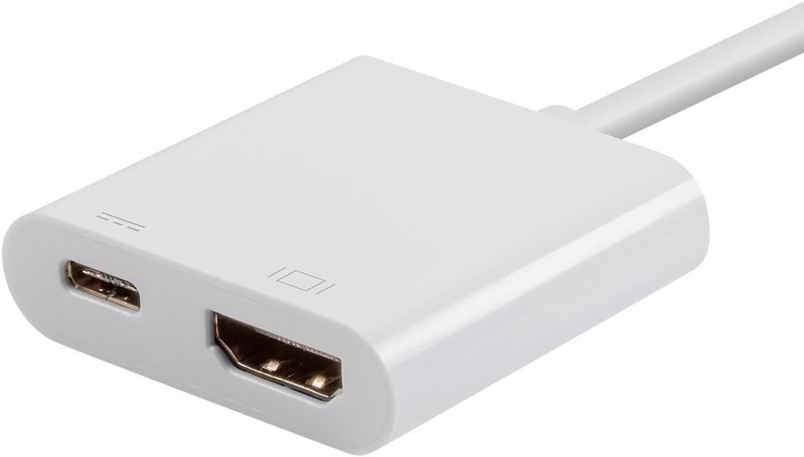 Monoprice USB-C Multiport Adapter - HDMI and USB-C Ports, Mirror Display, Up To 1080p @ 60hz, White - Select Series
