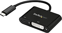 StarTech.com USB C to DVI Adapter with Power Delivery - 1080p USB Type-C to DVI-D Single Link Video Display Converter w