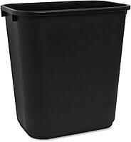 Sparco Rectangular Wastebasket, 7 Gallons, 15in x 14 1/2in, Black