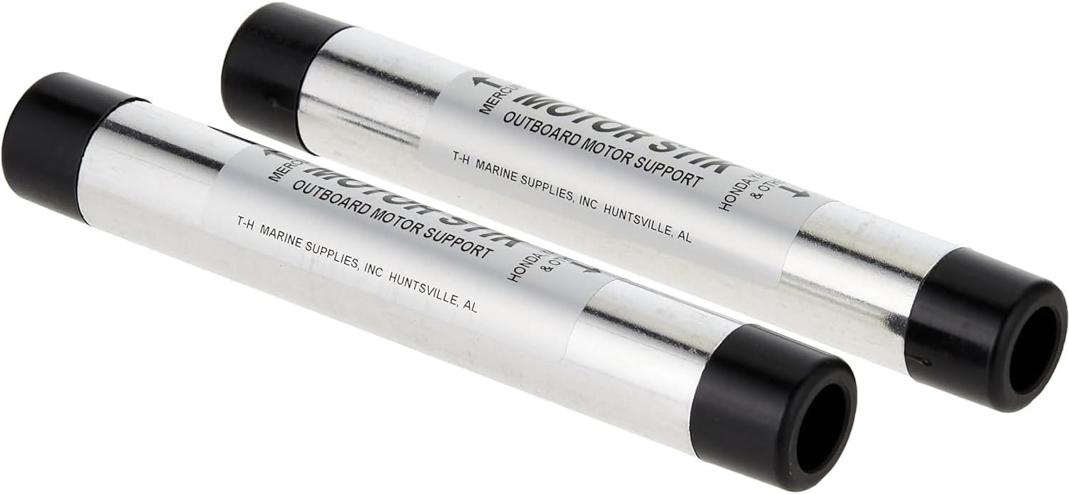 T-H Marine Motor Stik OutBoard Motor Support Stick Pair - 8.5" Long Aluminum Transom Saver for 150hp & Up Outboards