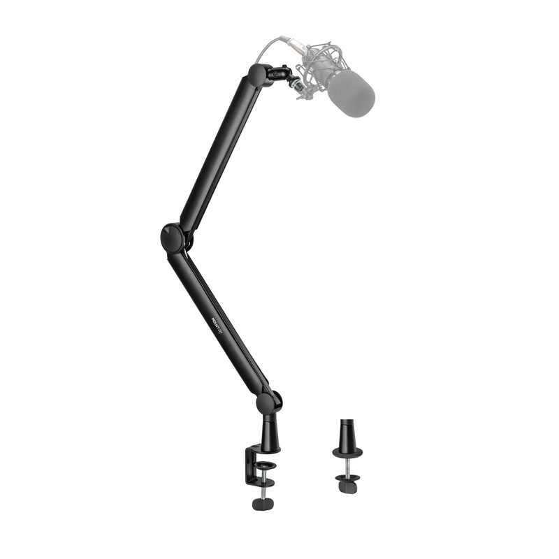 Mount-It! Mic Arm, Microphone Boom Arm, Adjustable Full Motion Mic Desk Mount, for Streaming, Gaming, Podcast, Recording, 3/8" and 5/8" Compatible, Height up to 33.3", Black