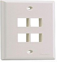 Panduit NK4FNWH 1-Gang 4-Port Faceplate, White