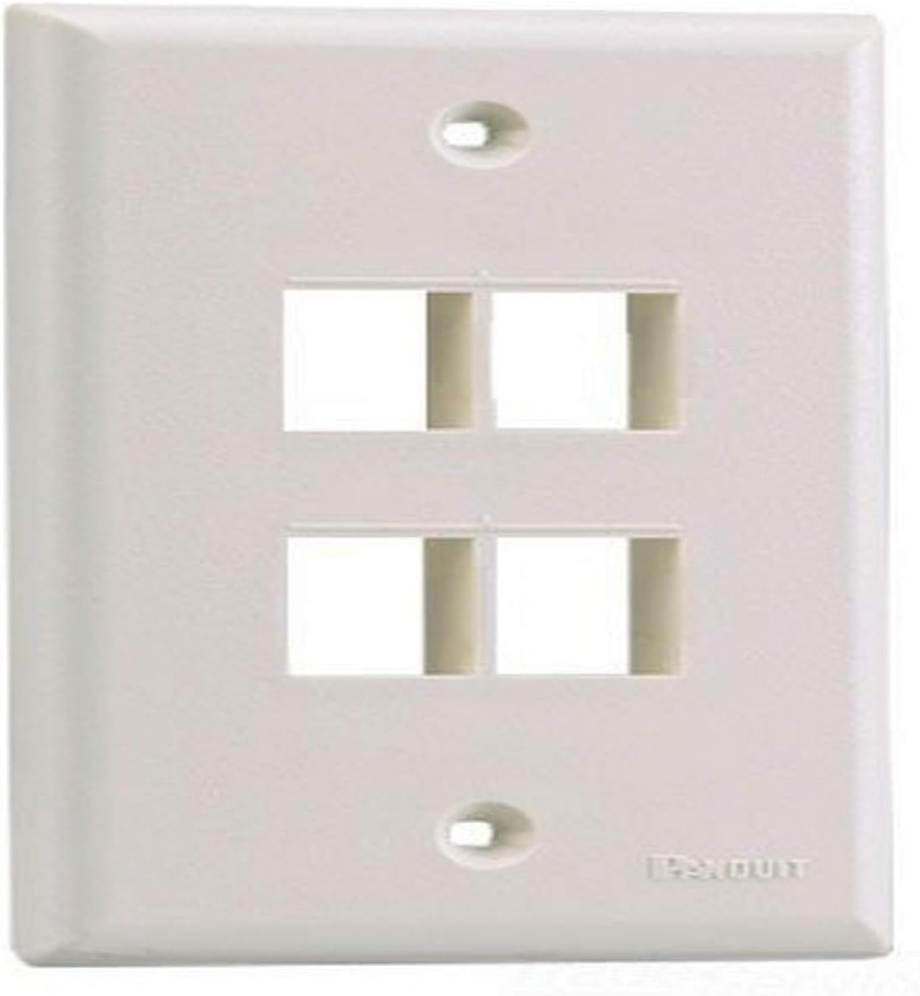Panduit NK4FNWH 1-Gang 4-Port Faceplate, White