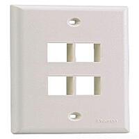 Panduit NK4FNWH 1-Gang 4-Port Faceplate, White