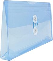 JAM PAPER Plastic Envelopes with Button & String Tie Closure - 12 Pack