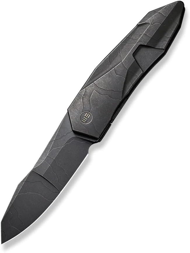 WE Gustavo T. Cecchini WE22028-5 Black Stonewashed with Etching Pattern Titanium Integral Handle