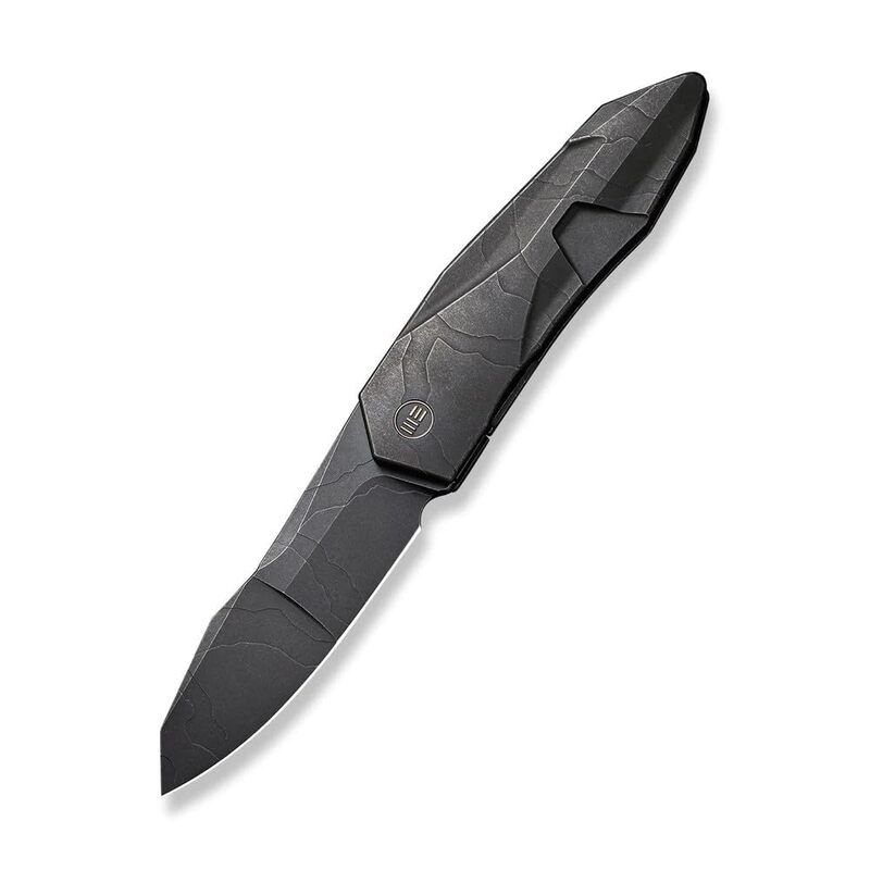 WE Gustavo T. Cecchini WE22028-5 Black Stonewashed with Etching Pattern Titanium Integral Handle