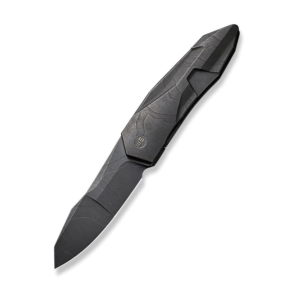 WE Gustavo T. Cecchini WE22028-5 Black Stonewashed with Etching Pattern Titanium Integral Handle