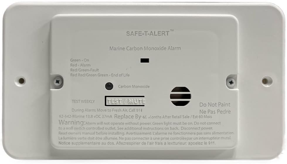 Safe-T-Alert 62 Series Carbon Monoxide Alarm - 12V - 62-542-Marine - Flush Mount - White