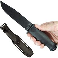 Ka-Bar Kraton Handled Straight Edge Mark 1 Knife , BLACK, 9 3/16-Inch