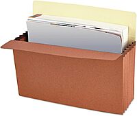 Universal 15262 5 1/4 Inch Expansion File Pockets, Straight Tab, Letter, Redrope/Manila (Box of 10)