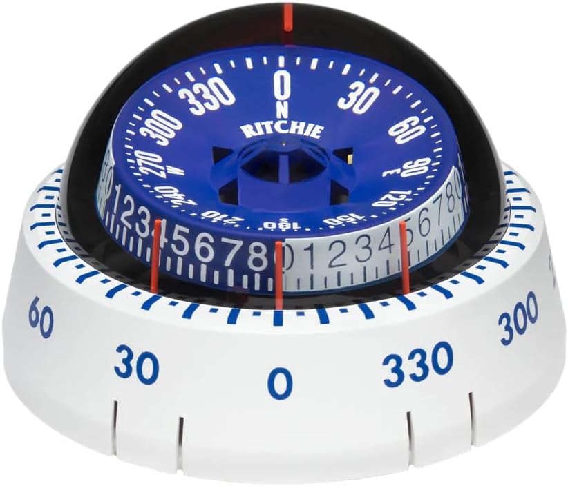 Ritchie Navigation XP-98W X-Port Tactician Surface Mount Compass, White with Blue Dial