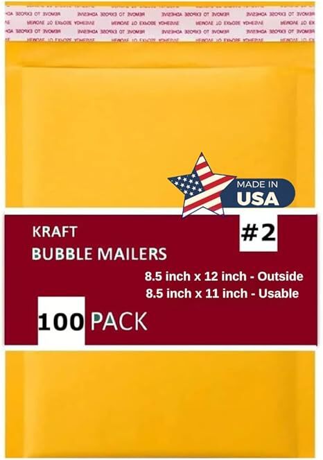 2 - Kraft Bubble Mailer - 100 Padded Self Sealing Envelopes