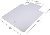 Mind Reader Office Chair Mat for Carpet – Heavy Duty PVC Floor Protector, Transparent Chair Mat for Carpeted Floors, 35.5"L x 47.5"W x 0.0625"H, Clear