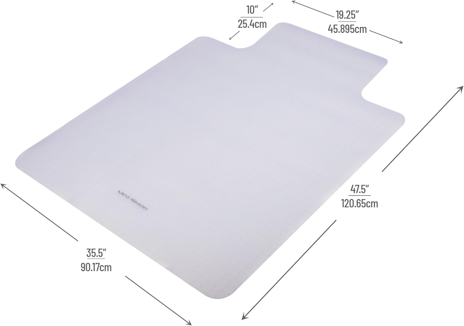 Mind Reader Office Chair Mat for Carpet – Heavy Duty PVC Floor Protector, Transparent Chair Mat for Carpeted Floors