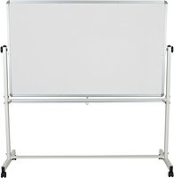 Flash Furniture HERCULES Series 64.25"W x 64.75"H Double-Sided Mobile White Board with Pen Tray