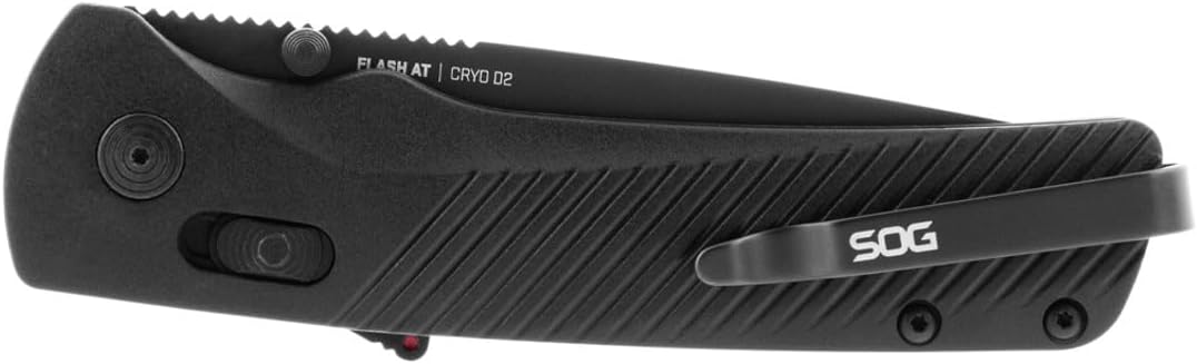 SOG Flash AT Ambidextrous Partially Serrated Folding Pocket Knife D2 Steel