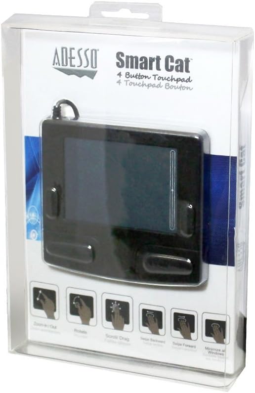 Adesso Smart Cat, 4 Button Glidepoint USB Touchpad (GP-410UB), Black