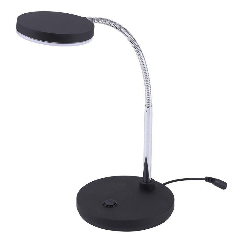 Bostitch Office LED Metal Gooseneck Desk Lamp, Flicker Free, Adjustable Head (VLED1800BK), Black