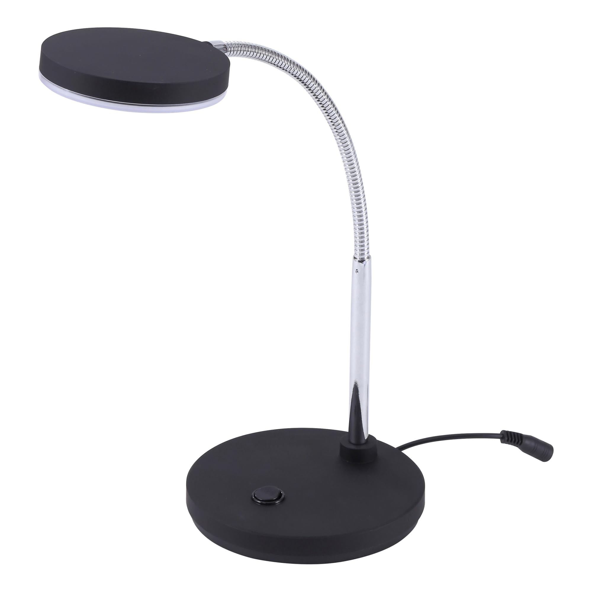 Bostitch Office LED Metal Gooseneck Desk Lamp, Flicker Free, Adjustable Head (VLED1800BK), Black