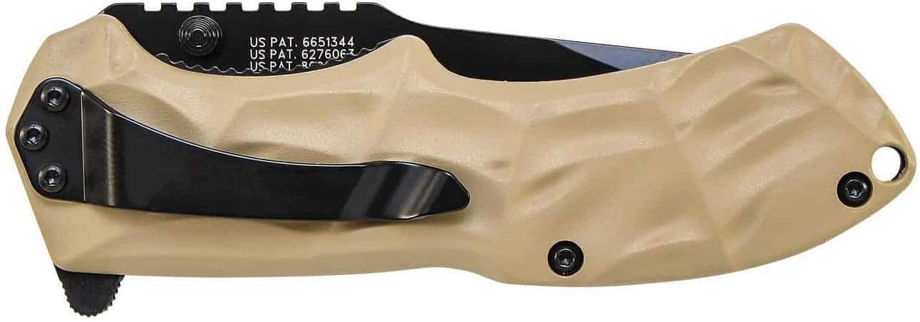 Smith & Wesson Black Ops SWBLOP3TD 7.7in S.S. Assisted Opening Knife with 3.4in Tanto Blade and Aluminum Handle for Tactical