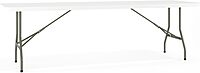 Flash Furniture Kathryn 8' Rectangular Plastic Folding Event Table with Carrying Handle, Bi-Fold Portable Banquet Table for Indoor/Outdoor Events, Granite White, 30"W x 96"L