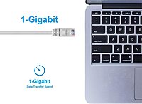 Monoprice 1FT 24AWG Cat6 550MHz UTP Ethernet Bare Copper Network Cable - White