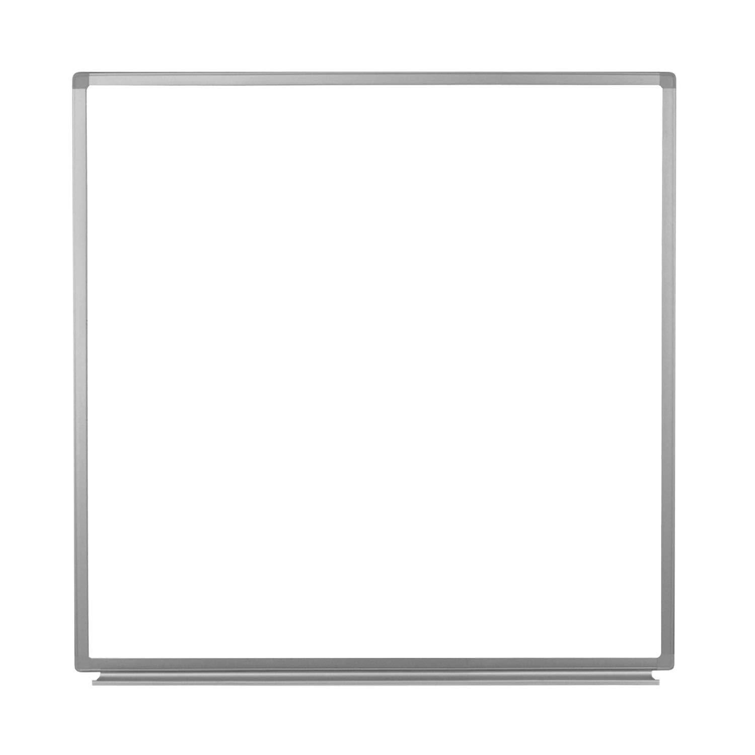 Luxor Home Office School Wall-Mounted Magnetic Dry Erase Whiteboard with Aluminum Frame - 48"W x 48"H