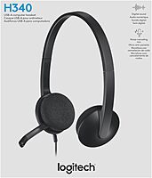 Logitech USB Headset H340, Stereo, USB Headset for Windows and Mac - Black