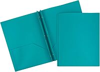 JAM Paper Plastic 2-Pocket POP Folders with Metal Prongs