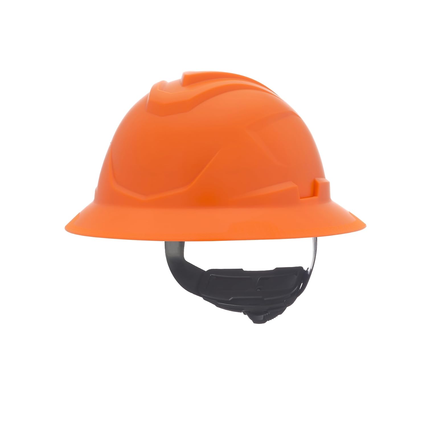 MSA 10215842 V-Gard C1 Non-Vented Hi-Viz Orange Full Brim with ReflectIR Cooling Thermal Barrier and Fas-Trac III Suspension